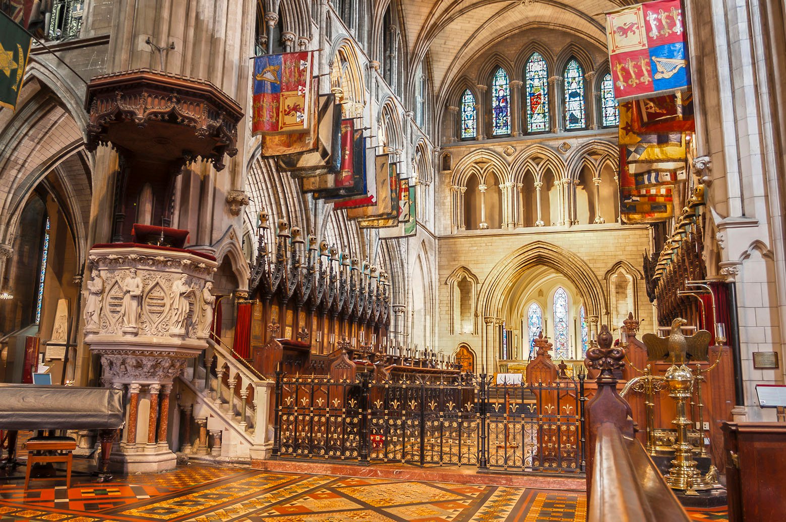 Dublin, Ireland - Aug 12: Interior of Saint Patrick Cathedral in Dublin, Ireland in Dublin, Ireland on August 12, 2014